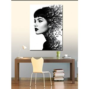 Kanvas Tablo Ağaçlı Kadın Silüeti 50x70 cm