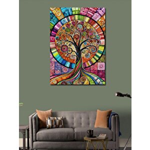Kanvas Tablo Renkli Hayat Ağacı 50x70 cm