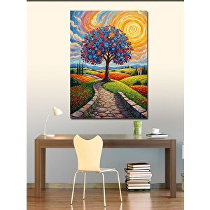 Kanvas Tablo Renkli Ağaç Ve Yürüyüş Yolu 100x140 cm