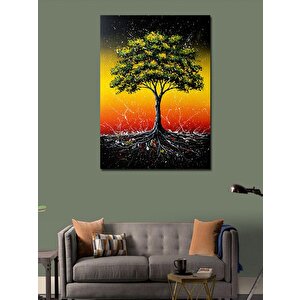Kanvas Tablo Tek Ağaç Ve Kökleri 100x140 cm