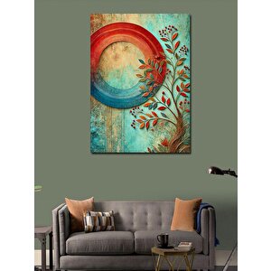 Kanvas Tablo Yuvarlak Ağaç Deseni 70x100 cm