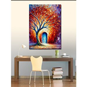 Kanvas Tablo Büyülü Ağaç Ve Kapı 50x70 cm