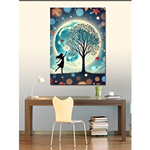 Kanvas Tablo Ayışığında Ağaç Ve Silüet 70x100 cm