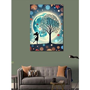 Kanvas Tablo Ayışığında Ağaç Ve Silüet 70x100 cm
