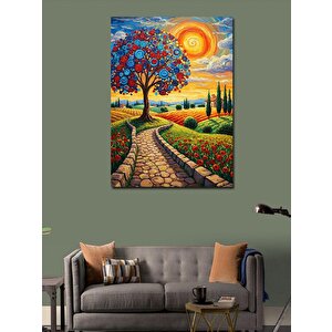Kanvas Tablo Renkli Ağaç Yolu 50x70 cm