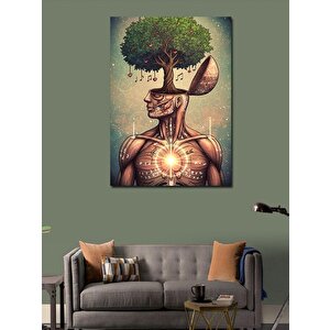 Kanvas Tablo Ağacı Kafasında Taşıyan İnsan 70x100 cm