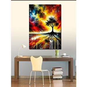 Kanvas Tablo Renkli Ağaç Ve Gökyüzü 100x140 cm