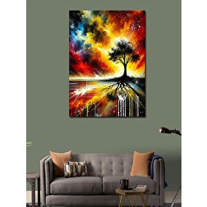 Kanvas Tablo Renkli Ağaç Ve Gökyüzü 100x140 cm