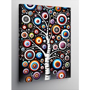 Kanvas Tablo Soyut Renkli Ağaç Tasarımı 100x140 cm