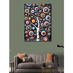 Kanvas Tablo Soyut Renkli Ağaç Tasarımı 100x140 cm