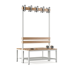 Ayakkabılıklı 4 Ayaklı Çift Taraflı Bank,  Kanca Şeritli Bank, 10 Kanca, 100x85x170 Cm, Spor Bankı