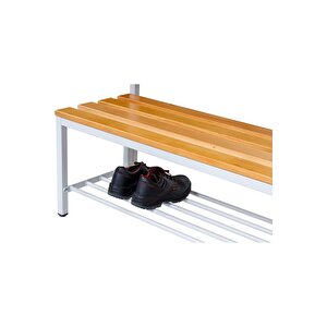 Ayakkabılıklı 4 Ayaklı Çift Taraflı Bank,  Kanca Şeritli Bank, 10 Kanca, 100x85x170 Cm, Spor Bankı