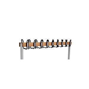 Ayakkabılıksız 6 Ayaklı Çift Taraflı Bank,  Kanca Şeritli Bank, 18 Kanca, 200x85x170 Cm, Spor Bankı