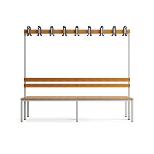 Ayakkabılıksız 6 Ayaklı Çift Taraflı Bank,  Kanca Şeritli Bank, 18 Kanca, 200x85x170 Cm, Spor Bankı