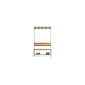 Ayakkabılıklı 4 Ayaklı Tek Taraflı Bank,  Kanca Şeritli Bank, 5 Kanca, 100x43x170 Cm, Spor Bankı