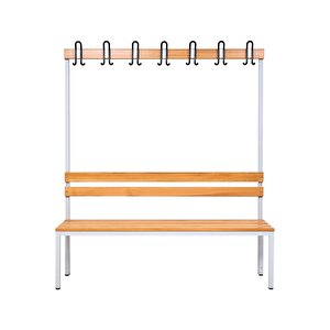 Ayakkabılıksız 4 Ayaklı Tek Taraflı Bank,  Kanca Şeritli Bank, 7 Kanca, 150x43x170 Cm, Spor Bankı