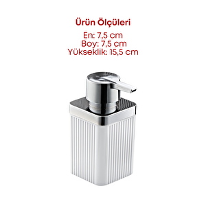 2 Adet Akrilik Sıvı Sabunluk Mutfak Banyo Sabunluk Seti-beyaz- 400 Ml Cam Deği̇ldi̇r