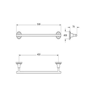 Vitra Origin Classic Kısa Havluluk Mat Siyah A4454836