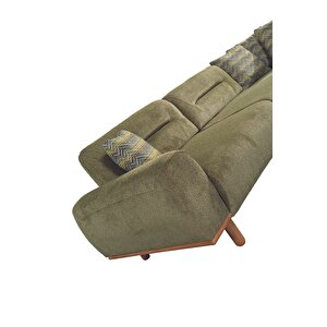 Asel Bohem Köşe Takımı & Mekanizmalı Genişleyebilir Köşe - Yeşil Bukle Kumaş