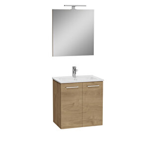 Ardea 69566 Banyo Dolabı Seti, Kapaklı, 60 cm, Altın Meşe