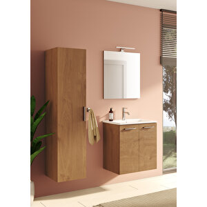 VitrA Ardea 69566 Banyo Dolabı Seti, Kapaklı, 60 cm, Altın Meşe