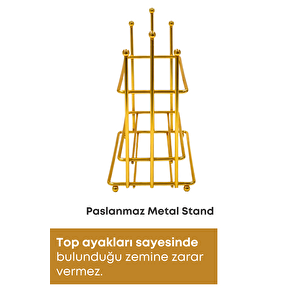 Ahşap Desenli Altın Gold Metal Standlı Bulaşık Deterjanı Sıvı Sabunluk Mutfak Seti-sünger