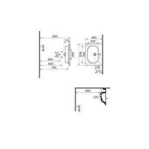 Vitra Zentrum Etajerli Lavabo 60x46 Cm 7791b003-0001
