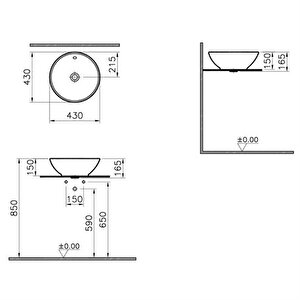 Vitra Options Çanak Lavabo 43 Cm 4324b003-0012
