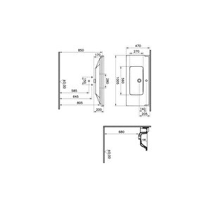 Vitra İntegra Classic Etajerli Lavabo 100 Cm 7002b003-0001
