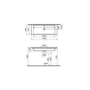 Vitra Integra Etajerli Lavabo 120cm 7058b003-0001
