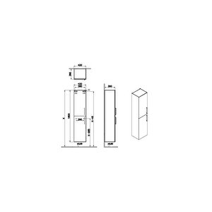 VitrA Root Flat 66225 Boy Dolabı, Parlak Beyaz, 40 cm