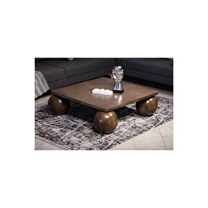 Top Sehpa & Küre Sehpa Kare 30mm Mdf Orta Sehpa - 4'lü Koyu Ceviz
