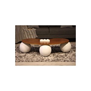 Top Sehpa & Küre Ceviz Mdf Orta Sehpa - Beyaz