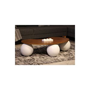Top Sehpa & Küre Ceviz Mdf Orta Sehpa - Beyaz