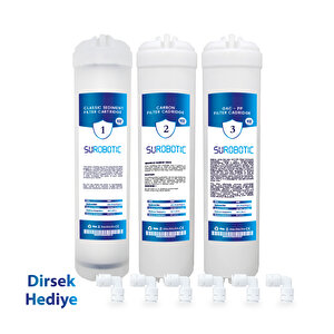 Inline Filtre Premium 5000 Serisi Yedek 3'lü Su Arıtma Cihazı Filtre Seti