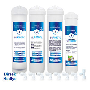 Inline Filtre Premium 5000 Serisi Yedek 4'lü Tatlandırıcılı Su Arıtma Cihazı Filtre Seti