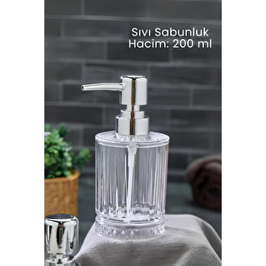 2 Adet Akrilik Kristal Sıvı Sabunluk Mutfak Banyo Sabunluk Seti- 200 Ml Cam Deği̇ldi̇r