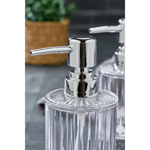 2 Adet Akrilik Kristal Sıvı Sabunluk Mutfak Banyo Sabunluk Seti- 200 Ml Cam Deği̇ldi̇r