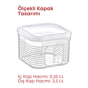 7 Parça Sızdırmaz Hava Almaz Baharatlık Saklama Kabı 3,5 Lt- Baharat Takımı-etiket Hediyeli