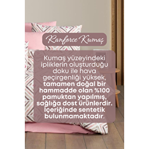 Çift Kişilik Geometrik Desenli Nevresim Takımı %100 Pamuklu- Nevresim- Çarşaf-2 Adet Yastık Kılıfı