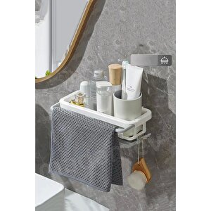 2li Yapışkanlı Dolap İçi Düzenleyici Mutfak Banyo Lavabo Askılı Organizer Bulaşıklık Sabunluk Seti
