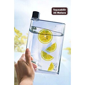 A5 Bottle Motivasyon Su Matarası Şeffaf Notebook Taşınabilir Sporcu Suluk Su Şişesi 350 Ml