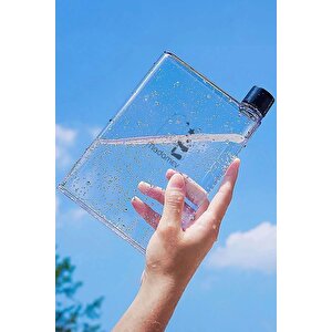 A5 Bottle Motivasyon Su Matarası Şeffaf Notebook Taşınabilir Sporcu Suluk Su Şişesi 350 Ml