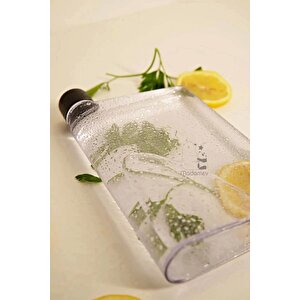 A5 Bottle Motivasyon Su Matarası Şeffaf Notebook Taşınabilir Sporcu Suluk Su Şişesi 350 Ml