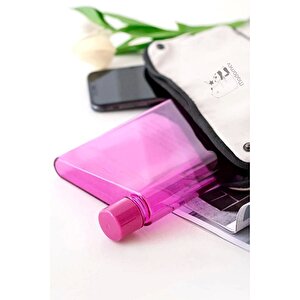 Bottle Motivasyon A5 Su Matarası Şeffaf Pruple Notebook Taşınabilir Sporcu Suluk Su Şişesi 350ml