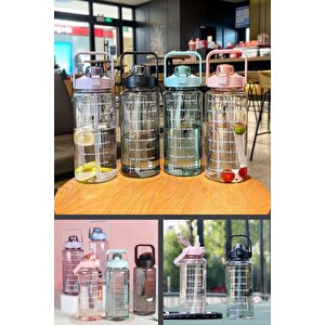 3lü Motivasyonel Su Matarası Kokusuz Figürlü Suluk Sporcu Matara Pipetli Soft Black Su Şişesi Seti