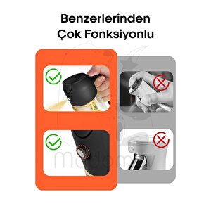 2'li Bambu Stantlı Çift Fonksiyonlu Cam Yağdanlık 450ml Sprey Dökme  Sıvıyağ Şişesi Airfryer Yağlık