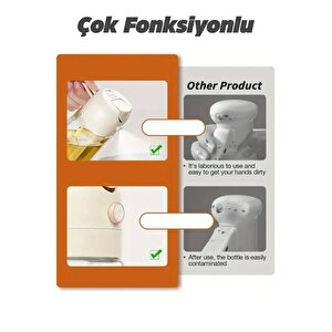 2 Adet Çift Fonksiyonlu Sprey Cam Yağdanlık 450ml Zeytinyağı Sıvıyağ Şişe Etiketli Airfryer Yağlık