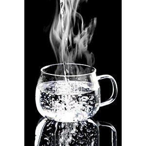 4lu Good Morning Kupa Cam Bardak Isıya Dayanıklı Kulplu Stil Kahve Sunum Kahvaltı Süt Bardağı 350ml