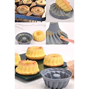 6 Lı Yıkanabilir Mini Kek Muffin Pişirme Kalıbı, Silikon Muffin, Cupcake Kalıbı Karma Renk